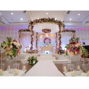 Anaya Wooden Mandap for Indian Weddings Perfect Wedding Ceremony Round Mandap <b>London</b> Best Hand Carved Wooden Wedding Mandap USA - Product Image 1