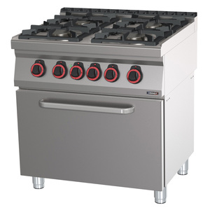 Cuisinière à gaz 4 brûleurs avec four électrique statique GN 2/1 80 pour cuisinières - Product Image 1