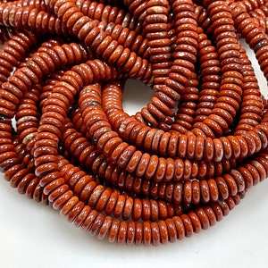 Natural Faceted Rondelle Shape <b>Red</b> Jasper Gemstone <b>Beads</b> 4mm Loose Strands for Jewelry Making and Healing - Product Image 6