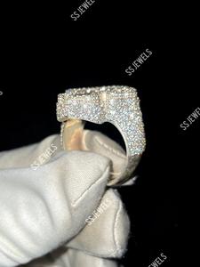 Luxury Custom <b>Cross</b> Baguette Cut Christian Religious 925 <b>Sterling</b> <b>Silver</b> Rhodium Plated Iced Moissanite Ring Gift - Product Image 5