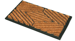 Tapis de porte en caoutchouc en lin, facile à nettoyer, robuste, forme rectangulaire, vente en gros, Design moderne, rayures au dos - Product Image 2
