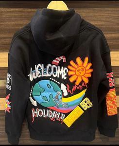 Sweat à capuche pour homme en mélange polyester/coton de haute qualité, coupe classique, épais, en molleton français, streetwear d'hiver, logo personnalisé - Product Image 4