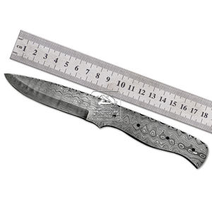 Navaja de Bolsillo Artesanal de Acero de Damasco de 192 Capas para Bushcraft y Caza, Patrones de Gota de Lluvia y Escalera, 25mm 95mm 58-62 HRC, para Exteriores - Product Image 5