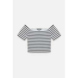 Crop top décontracté rayé à col rond - Product Image 6