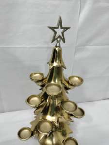 Porte-bougie en métal doré de qualité export, gaufré, pour décoration de Noël, centre de table, à prix abordable - Product Image 4