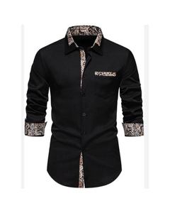 เสื้อเชิ้ตผ้าซาตินคอตตอนผู้ชาย ราคาโรงงาน บริการ OEM ป้องกันขนร่วง ดีไซน์แฟชั่นใหม่ สีสันตัดกัน ทรงเข้ารูป แขนยาว สำหรับธุรกิจ - Product Image 2