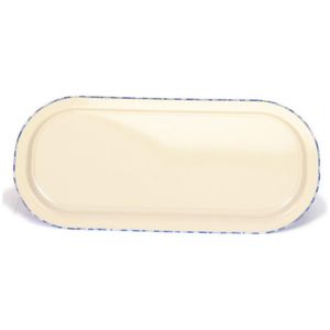 Bandeja de Metal ligero azul antideslizante Rectangular de 160x350mm Bandeja de servicio de madera MDF de diseño elegante para té y café - Product Image 1