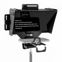 Téléprompteur portable pour smartphone et appareil photo reflex numérique, idéal pour l'enregistrement vidéo, le streaming en direct, les interviews, les présentations et les discours sur scène