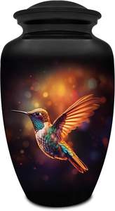 Urne décorative en aluminium colibri élégant adulte cendres humaines crémation Vase en métal de table belle conception commémorative - Product Image 2