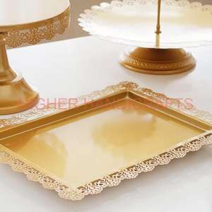 Lot de 8 supports à gâteaux dorés pour gâteaux piédestal Dessert présentoir à cupcakes à plusieurs niveaux plateau de bonbons aux fruits décorations de fête - Product Image 1