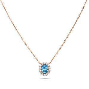 สร้อยคอจี้ทองคำขาว 18K พร้อมเพชรทรงรีสีน้ำเงินสดใส 2.38 กะรัต เพชรแฟนซีทรงรีที่เพาะเลี้ยงในห้องปฏิบัติการ - Product Image 5