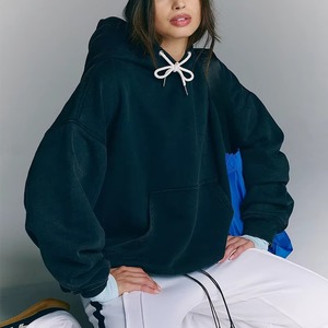 Sudadera con capucha informal de gran tamaño para mujeres y hombres, ropa de calle personalizable Unisex, sudadera de peso pesado con tela de algodón suave - Product Image 4
