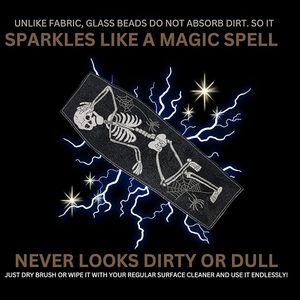 Mesa de comedor de Navidad, Mantel Individual de corredor con cuentas, tela hecha a mano, alfombrilla decorativa para boda con diseño de hojas para uso doméstico - Product Image 2