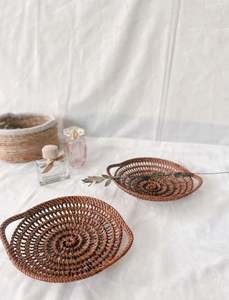 ชุดถาดเสิร์ฟอาหารหวายแฮนด์เมด2ชิ้นถาดเสิร์ฟอาหารรูปร่างและขนาดที่กำหนดเองได้ - Product Image 2