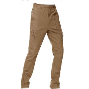 Pantalon de travail cargo 100% coton, respirant, coupe-vent, taille élastique, style décontracté, multi-poches, léger, polyester - Product Image 3