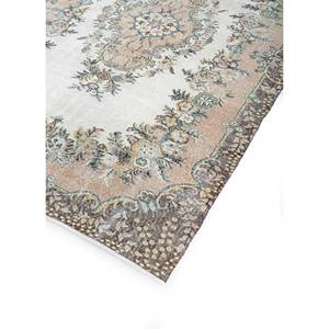 พรมขนสัตว์ถักมือสไตล์วินเทจ สีเบจและสีน้ำตาล ลายเหรียญแบบนามธรรม รูปทรงสี่เหลี่ยมผืนผ้า สำหรับห้องนั่งเล่นหรือทางเดินในบ้าน รุ่น Pae-2750 - Product Image 2