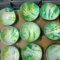 Bol de luxe en coquille de noix de coco, laque vietnamienne, peinture florale en coquillage, fait main, écologique, bohème, pour fête, gratuit