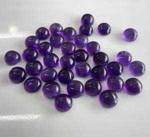 พลอยอเมทิสต์ธรรมชาติทรงกลม10มม. หลังแบน-พลอยอเมทิสต์ทรงหลวม - Product Image 5