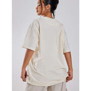 Ropa de mujer de nuevo diseño de alta calidad básica lisa en blanco gráfico 180g algodón cuello redondo manga corta señoras camiseta de lujo 2025 - Product Image 2