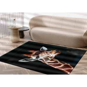 Alfombra con Estampado de Jirafa: Lavable a Máquina, Alfombra Decorativa Antideslizante, Alfombra Suave No Tejida - Product Image 5