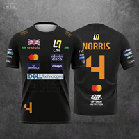 Kaos Lando Norris NO.4 2025 Gaya Balap Lengan Pendek, Pakaian Olahraga Bernapas untuk Olahraga Ekstrem dan Sepak Bola