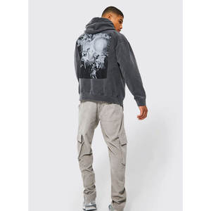 Oversized hoodie manufacturers premium cotton <b>plain</b> plus size men's <b>hoodies</b> cropped drop shoulder pullover sweatshirt - Product Image 5