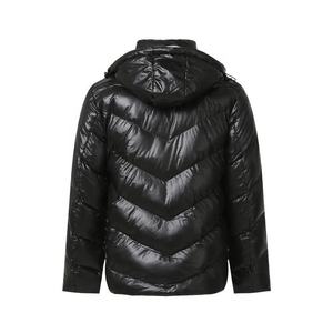 Chaqueta cálida de invierno con capucha de talla grande para hombre, Burbuja de gran tamaño personalizada con cuello levantado y acolchado de espuma, Abrigo acolchado brillante - Product Image 2