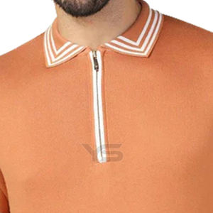 Venta caliente logotipo personalizado Polo camisa algodón/Spandex transpirable en blanco Polo camiseta cremallera frontal estilo polos para hombres - Product Image 2