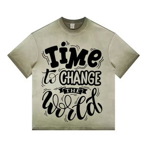 Personnalisé 100% coton 250 Gsm T-shirt surdimensionné Boxy à épaules tombantes pour hommes Sun Fade Heavyweight Distressed avec coupe courte - Product Image 6