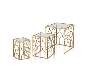 Forma y tamaño personalizados, muebles de comedor chapados en oro, mesa central de latón metálico de la más alta calidad al por mayor - Product Image 5