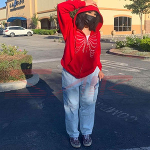 OEM Service Men's Long Sleeve Rhinestone Pullover <b>Hoodie</b> 100% Cotton Printed Oversize Design - Product Image 5