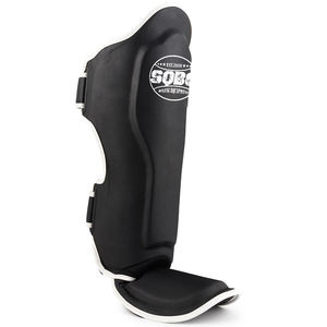 Protecteur de pied d'entraînement de protège-tibia Muay Thai noir mat et équipement de cou-de-pied de tibia de boxe pour la boxe Muay Thai - Product Image 2