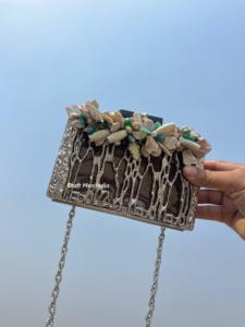 Luxury Resin Fashion Evening Party Clutch Purses Metal Handbags Classic Casual Rhinestone Matching Prom Clutch For women - Product Image 4