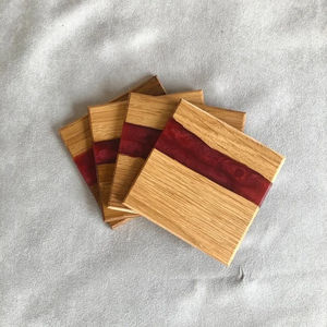 Handmade Square Wooden Epoxy Resin Eco-Friendly Modern <b>Drink</b> <b>Coasters</b> <b>for</b> Kitchen Use Mats & Pads - Product Image 1