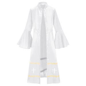 Traje de Cosplay para Ministro del Clérigo, Vestimenta Litúrgica para Púlpito, Túnica de Pastor de Iglesia, Disfraz de Coro, Botones, Sotana, Túnica de Iglesia - Product Image 5