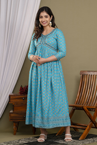 Robe longue de qualité supérieure séquence broderie travail côté Dori Handloom fabricant indien - Product Image 3