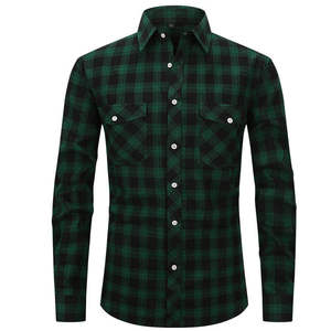 Tela de Franela Teñida con Hilo de Primera Calidad, Material de Algodón Ligero, Camisas de Franela Casuales para Hombre 2026 OEM - Product Image 1