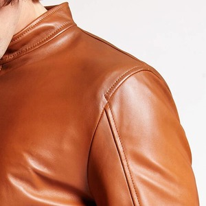 Chaqueta Corta de Cuero Genuino Marrón para Hombre - Nuevo Producto Otoño-Invierno 2025, Chaqueta de Piel de Oveja Elegante de Moda Británica para Hombre - Product Image 2