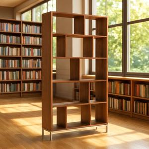 Étagères à livres contemporaines, vitrine minimaliste, étagères à livres en bois rustique, meubles industriels pour la maison moderne, meubles de bureau - Product Image 6