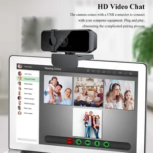 Webcam FHD 2K 1080P para PC, laptop, câmera com foco automático, webcam com foco automático, webcam para videoconferência e microfone embutido