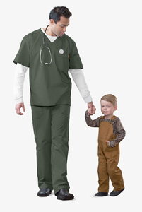 Uniforme de gommage clinique pour hommes de haute qualité | Uniforme de gommage d'allaitement pour hommes d'hôpital en coton Polyester Logo personnalisé - Product Image 5