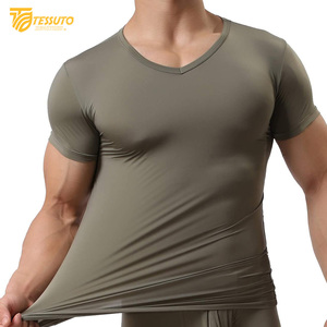 Vêtements de jogging hommes Gym Sports été à manches courtes Compression T-Shirt vêtements de course Yoga Fitness serré haut actif pour hommes - Product Image 1