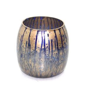 Bougeoir décoratif en verre votif rond de couleur marbrée pour la décoration de salon de vaisselle à la main - Product Image 5