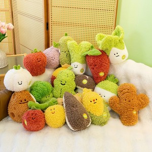 Peluche Creativo de <span class=keywords><strong>la</strong></span> <span class=keywords><strong>Familia</strong></span> Vegetal de 8 Pulgadas, Brócoli, Berenjena, Ajo, Rábano, Regalo Educativo, Almohada de Peluche, Decoración de Habitación - Product Image 3
