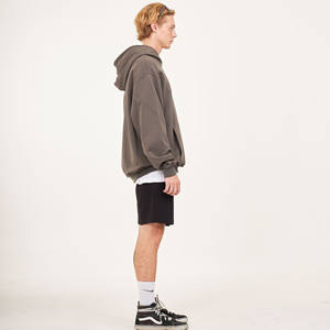 Sweat à capuche classique surdimensionné pour hommes en coton polyester haut de gamme col rond manches courtes solide nouveau design streetwear ODM - Product Image 5