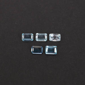 Aigue-marine brésilienne naturelle 6x4mm coupe octogonale 2.40 Cts 5 pièces Lot de pierres précieuses pour la fabrication de bijoux - Product Image 4
