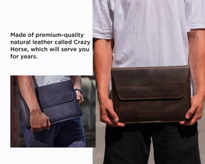 Funda para Portátil de Cuero Genuino con Logotipo en Relieve, Estuche Personalizado, Regalos Monogramados para Ella, Hecho en Pakistán LLS-0009 - Product Image 3