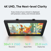 Tablette graphique XPPen 4K Artist Pro 24 (Gen 2) avec écran 23,8 pouces certifié Calman, double niveaux de pression 16K, stylet inclus