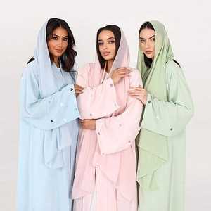 Abaya classique à manches longues avec coupe simple, légère et confortable pour un usage quotidien ou des occasions spéciales - Product Image 3