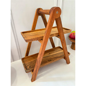 Bandeja de madera de acacia para servir real con asas para servir bebidas té postre cena desayuno - Product Image 5